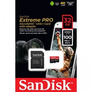 SanDisk Extreme Pro microSDHC 32GB 100/90 MB/s A1 V30