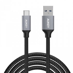 AUKEY CB-CD3 nylonowy kabel Quick Charge USB C-USB 3.0 | 2m | 5 Gbps | 3A | 60W PD | 20V