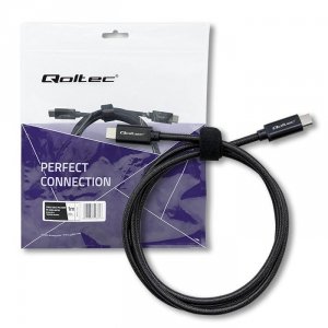 Qoltec Kabel USB 2.0 typ C | USB 2.0 typ C 240W | QC 5.0 | PD | 1m |    Czarny