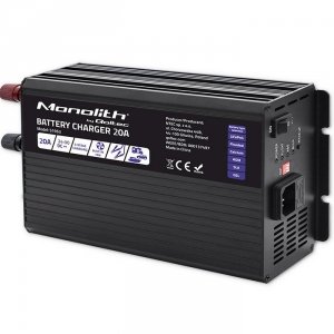 Qoltec Inteligentna ładowarka Monolith do akumulatorów LiFePO4 AGM GEL  SLA | 20A | 24V