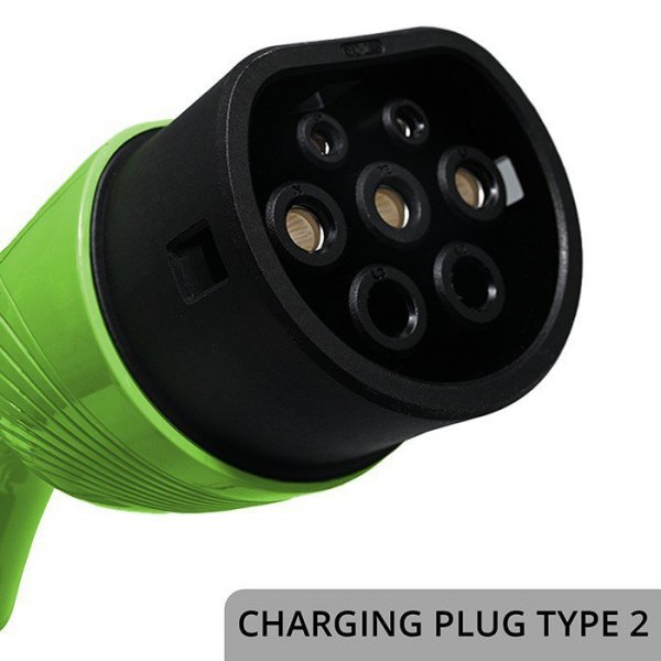 Qoltec Mobilna ładowarka do samochodu elektrycznego EV z regulacją 2w1  Typ2 | 3.5kW | 230V | LCD | LED | 5m