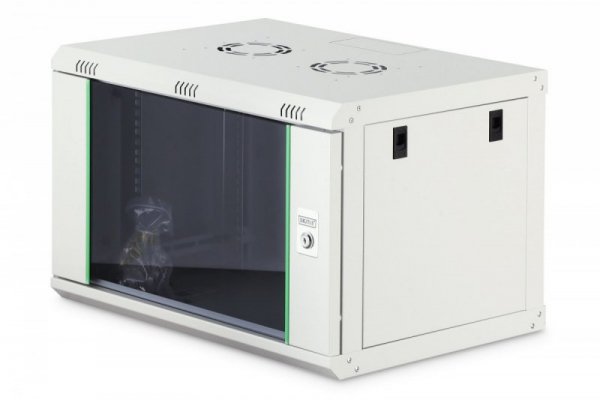 Digitus Szafa sieciowa wisząca Dynamic 19" 7U rack 385x600x450mm, drzwi szyba, szara, niezłożona, 60kg