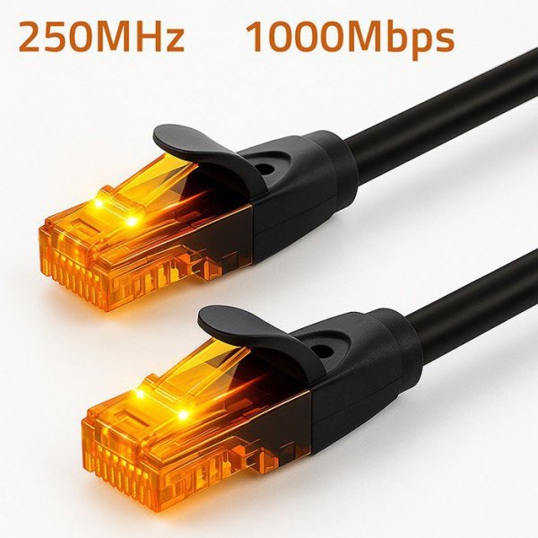 Qoltec Kabel patchcord UTP | kat.6 | 2 x RJ-45 | High speed 1Gb/s |     Pozłacane styki | 25m | Czarny