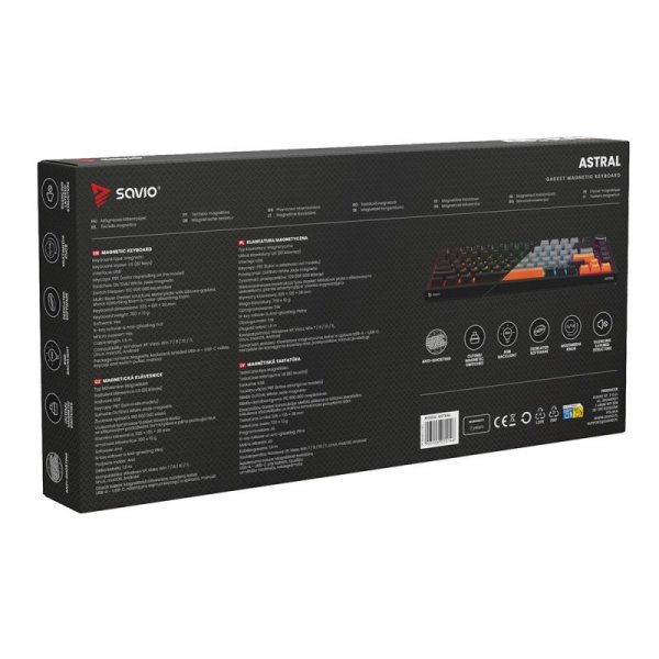 Savio Klawiatura magnetyczna ASTRAL Black OUTEMU White Jade RGB 3 kolory keycapów