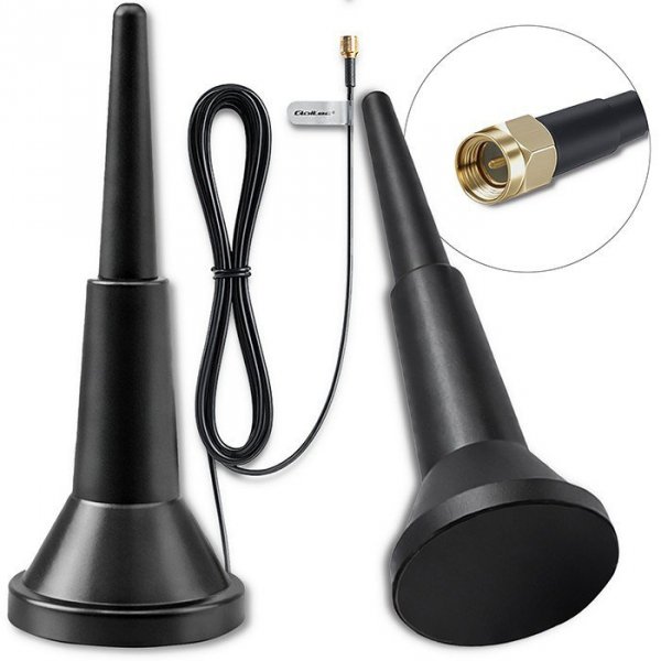 Qoltec Antena 4G LTE z podstawą magnetyczną | 5dBi | wewnętrzna |       dookólna | 600-2700 MHz | SMA | 3m