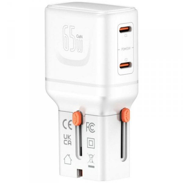 4smarts Ładowarka podróżna World Travel 65W USB-C + USB-A Biała