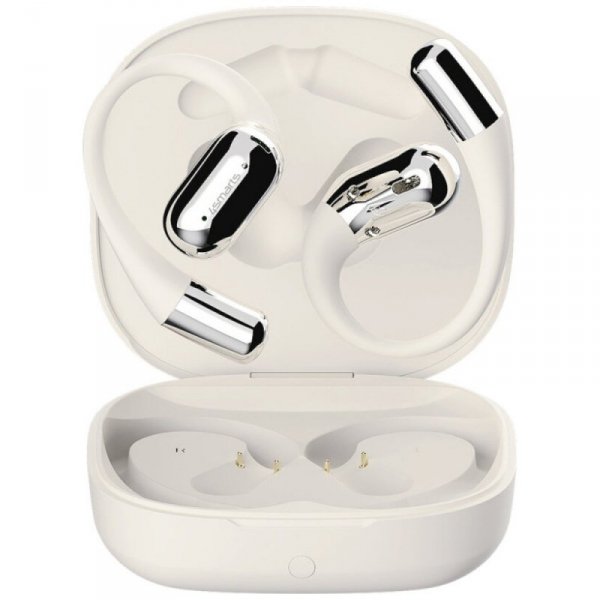 4smarts Słuchawki Bluetooth OWS tłumacz AI SkyBuds z ekranem Beżowe