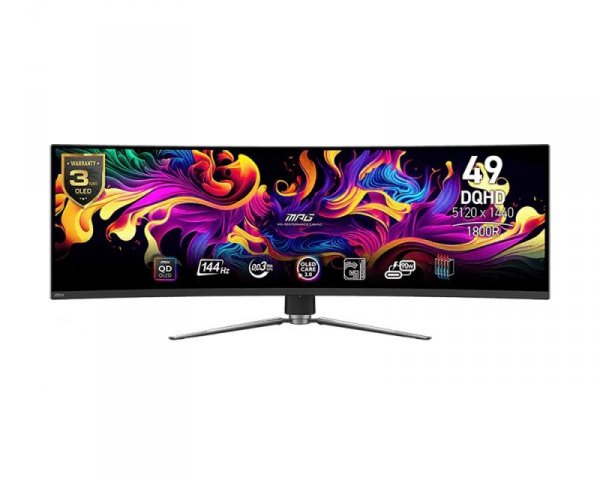 MSI Monitor MPG 491CQP QD-OLED 49 cali/LED/QD-OLED/Zakrzywiony/144Hz/Czarny