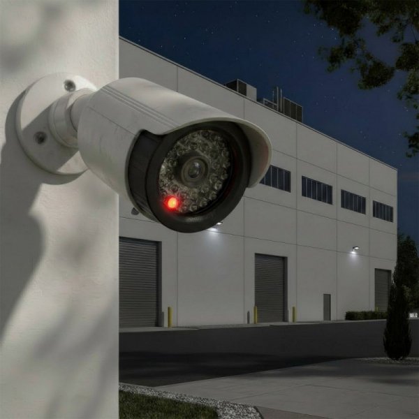 CEE Atrapa kamery tubowej, diody IR LED, IR1800 W biała, 2xAA, ABS
