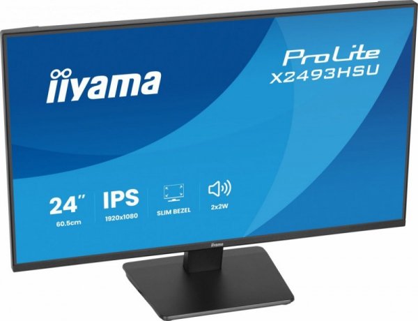 IIYAMA Monitor 24 cale X2493HSU-B1 IPS,FHD,HDMI,DP,120Hz, 1500:1, 2xUSB,    350cd, cienka ramka z 4 stron
