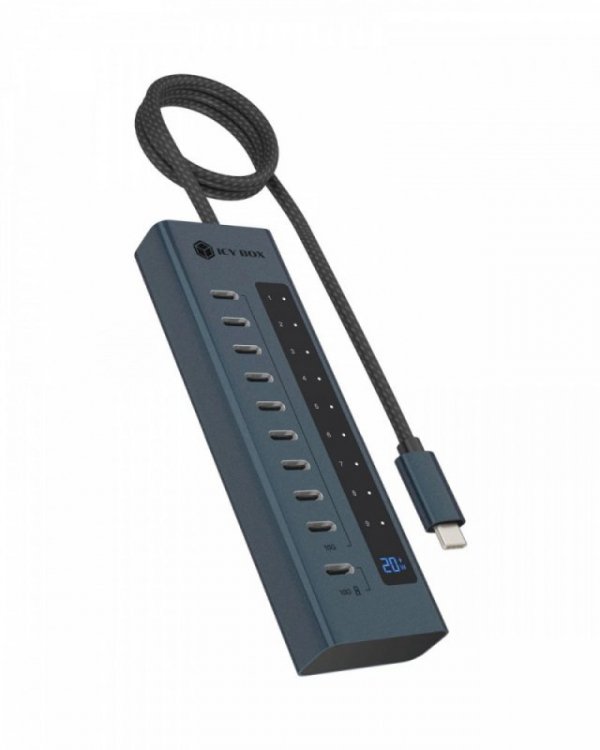 IcyBox HUB IB-HUB1450-C31 10 x USB TYPE-C Gen 2 z zasilaczem