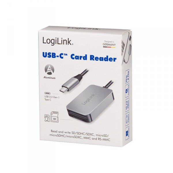 LogiLink Czytnik kart USB3.2 Gen 1, SD/microSD, USB-C