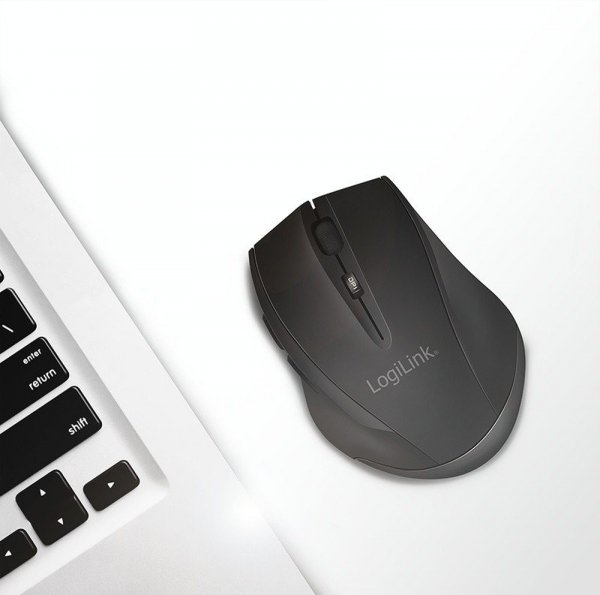LogiLink Mysz bezprzewodowa BT 5.0,ergonomiczna, czarna