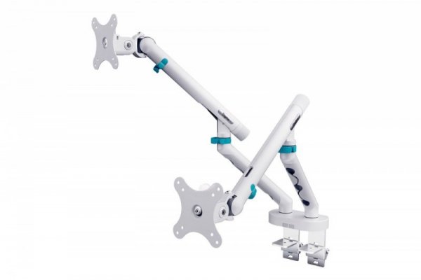 Digitus Ramię biurkowe podwójne z zaciskiem i sprężyną mechaniczną 2x LCD max. 35" obciążenie 2x10kg, VESA: 75x75, 100x100,
