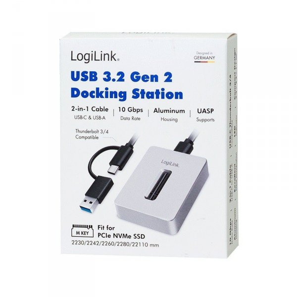 LogiLink Stacja dokująca dla M.2 NVMe, USB 3.2 Gen2