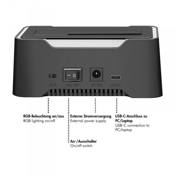 LogiLink Stacja dokująca USB-C do HDD/SDD 2.5/3.5'