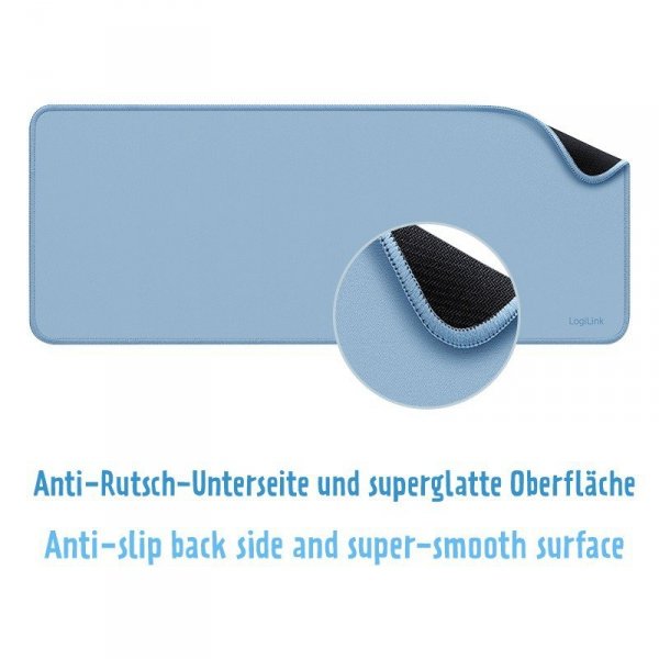LogiLink Podkładka na klawiaturę i mysz, XXL, niebieska