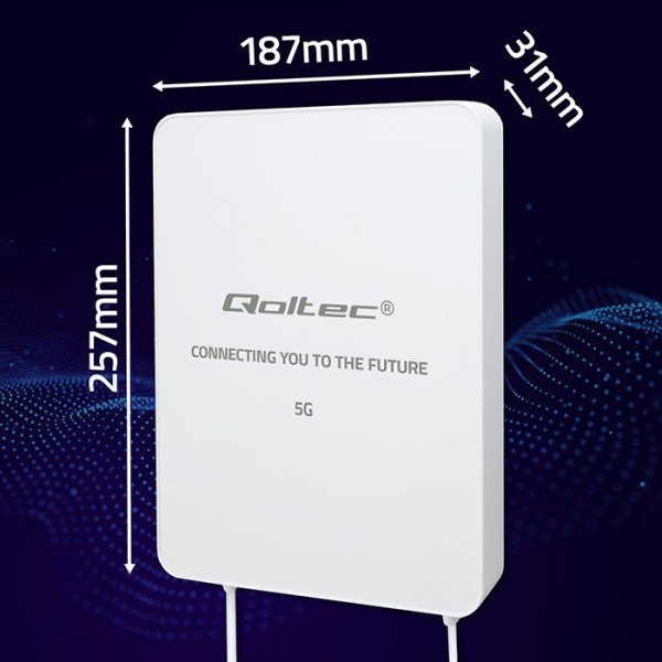 Qoltec Antena 5G LTE | 16dBi | kierunkowa | zewnętrzna | SMA | 3300-3800MHz | wodoodporna | 3m