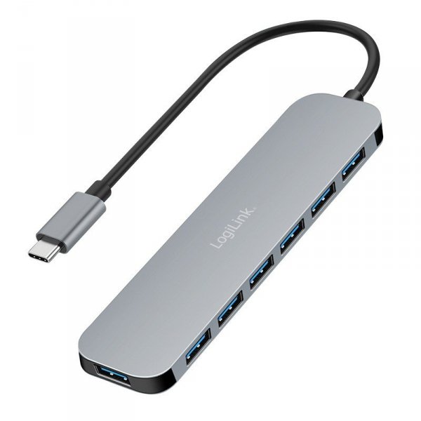 LogiLink Hub 7 portów USB3.2 USB-A, 5 Gbps, 20W PD