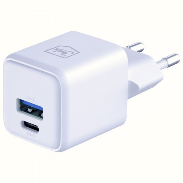 3MK Ładowarka sieciowa Hyper GaN 20W 1xUSB-A 1xUSB-C PD QC4+ biała