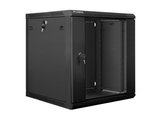 Lanberg Szafa instalacyjna wisząca 19 cali 12U 600X600mm czarna (drzwi szklane)