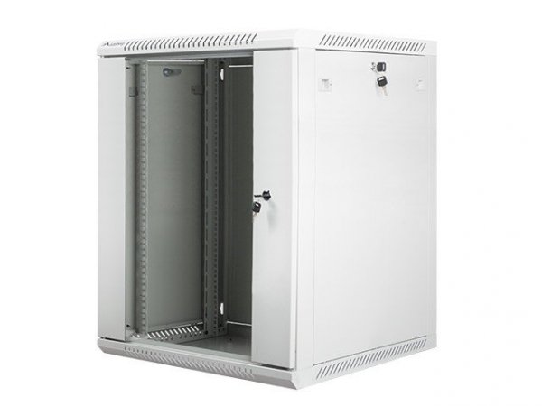 Lanberg Szafa instalacyjna wisząca 19 cali 15U 600X600mm szara (drzwi szklane)