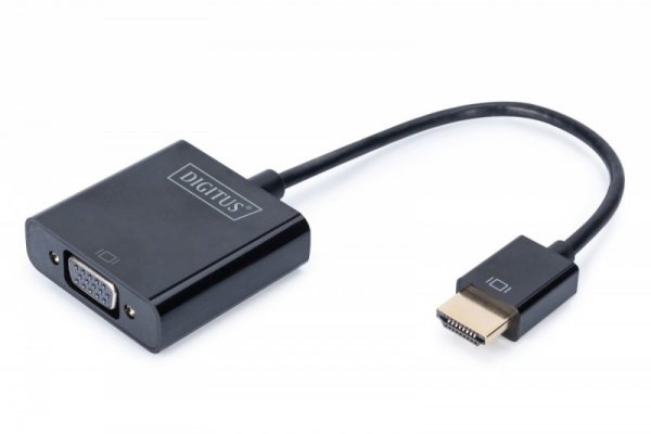 Digitus Konwerter/adapter audio-video HDMI do VGA, 1080p FHD, z audio 3.5mm MiniJack