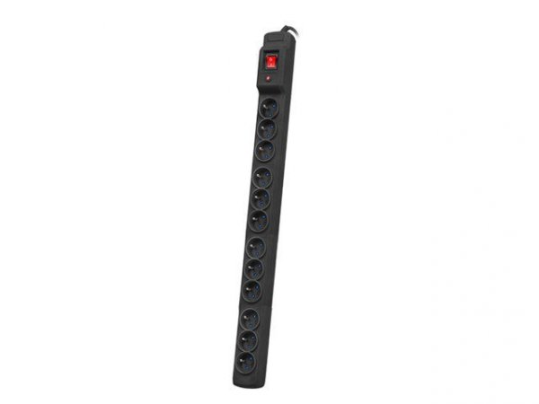 Armac Listwa przeciwprzepięciowa  M12/16A Rack 19'' 2.5m czarna (12 gniazd) do montażu pionowego