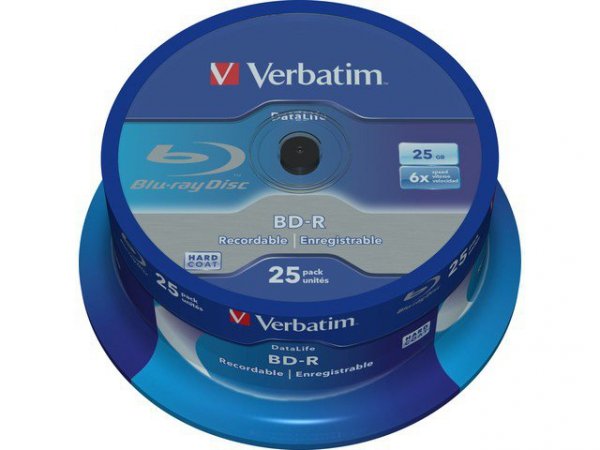 Verbatim Płyty BD-R 6x 25GB 25P CB DataLife 43837