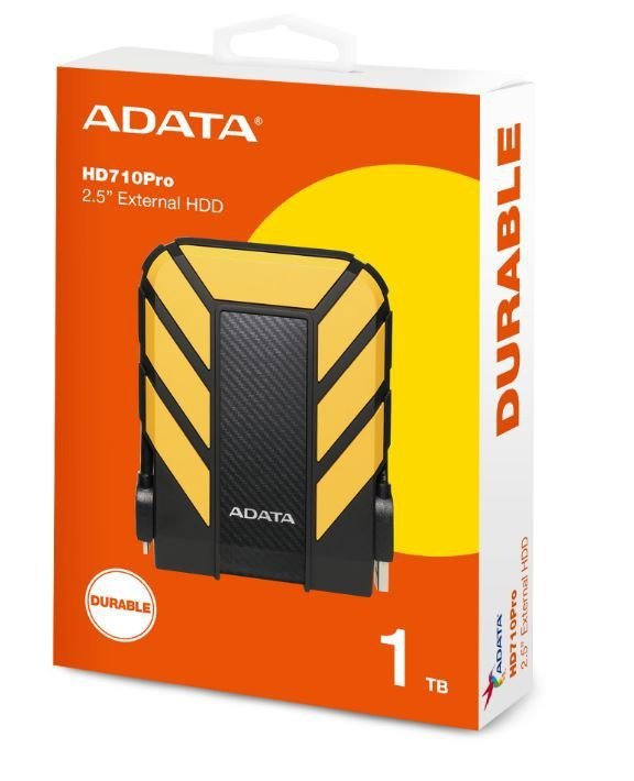 Adata Dysk twardy DashDrive Durable HD710 1TB 2.5 USB3.1 żółty