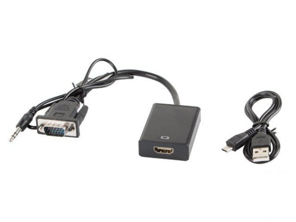 Lanberg Adapter VGA(M) + Audio -&gt; HDMI(Ż)