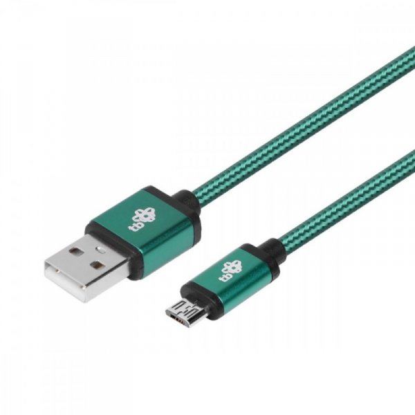 TB Kabel USB-Micro USB 1.5 m zielony sznurek