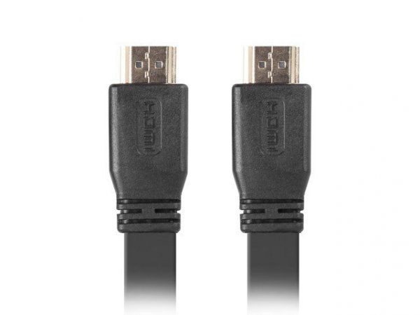 Lanberg Kabel HDMI-HDMI v2.0 1.8m czarny płaski 4K 60Hz, pełna miedź