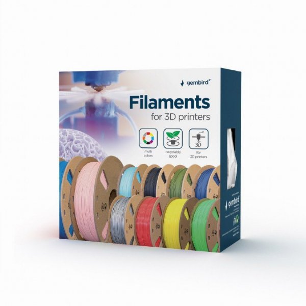Gembird Filament do drukarki 3D PLA/1.75mm/srebrny