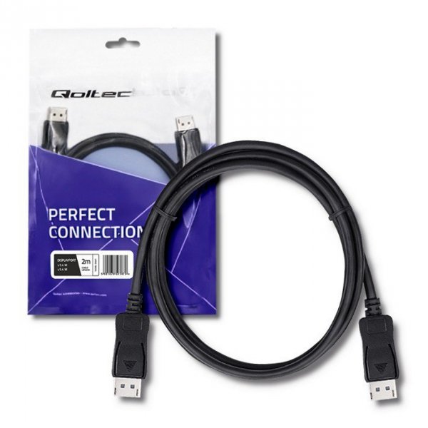 Qoltec Kabel DisplayPort v1.4 Męski - DisplayPort v1.4 Męski 2m