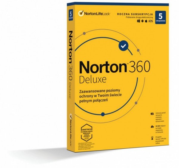 Norton 360 Deluxe 50GB PL Box 5Urz. 1Rok 21408667