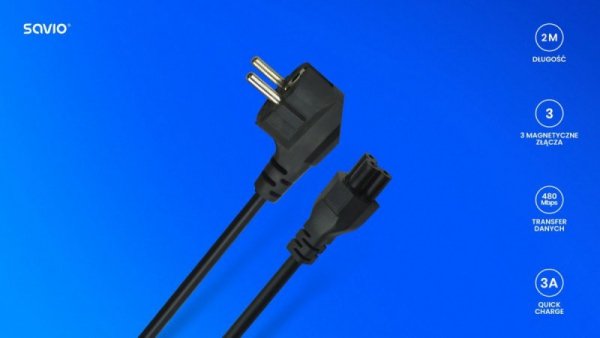 Savio Kabel zasilający koniczynka, 3m, CL-158