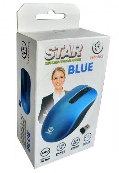 Rebeltec Mysz bezprzewodowa Rebeltec STAR blue 800/1000/1600 DPI