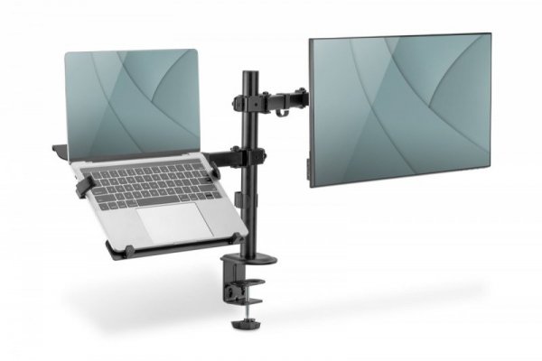 Digitus Uchwyt biurkowy na monitor z uchwytem na notebooka 1xLCD 32" 9kg, 1xNotebook 15,4" 4kg
