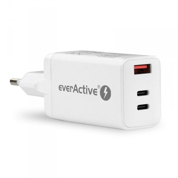 everActive Ładowarka USB/USB-C QC4+ 65W technologia GaN Biała