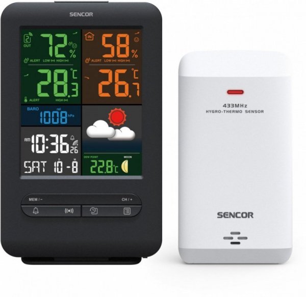 Sencor Stacja pogody SWS 7300  wys LCD kolor 13,8 cm
