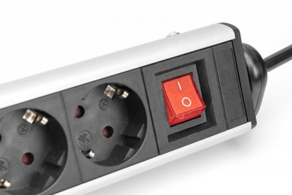 Digitus Listwa zasilająca biurowa 45° 6 gniazd, 2xUSB-A 1xUSB-C (5V/3,4A) możliwość obrotu o 180°, aluminiowa, z zaciskiem na bl