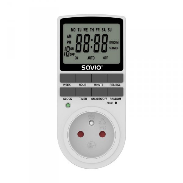 Savio Programator czasowy z ekranem LCD, 16A, 3680W, AE-03