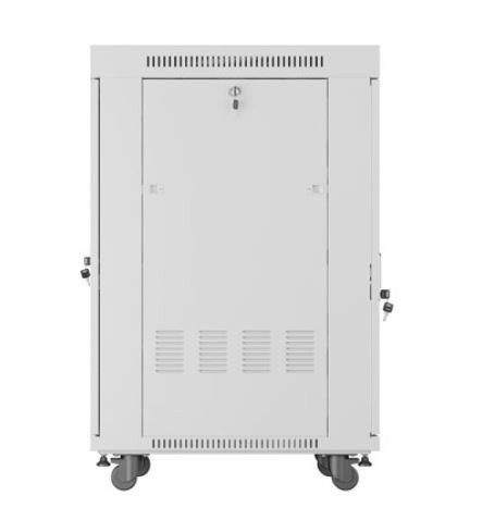 Lanberg Szafa stojąca rack 19 cali 22U 600x800 szara drzwi szklane LCD flack pack