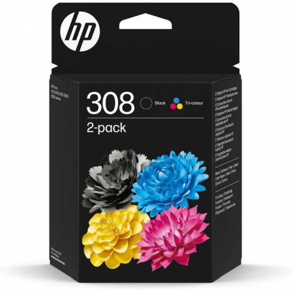 HP Inc. Tusz 308 Czarny i kolorowy 2-pak 6L6S6UE