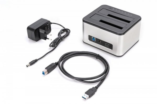 Digitus Stacja dokująca USB 3.0 Super Speed do 2x SSD/HDD 2.5/3.5&quot; SATA III max.2x20TB z funkcją klonowania