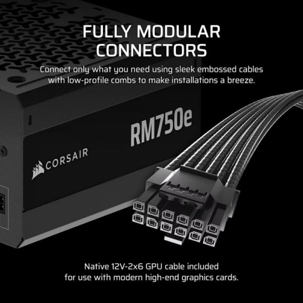 Corsair Zasilacz RM750e PCIe 5.1 80+GOLD F.MODULAR ATX3.1