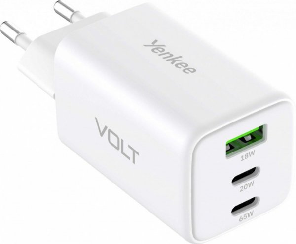 YENKEE Ładowarka sieciowa 3xUSB 65W 3,24A Power Delivery 3.0 QC4.0