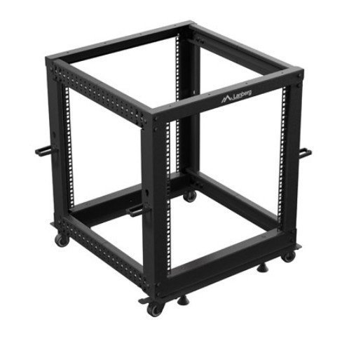 Lanberg Stojak Open rack 19 cali 12U 600x600-1100 regulowany czarny