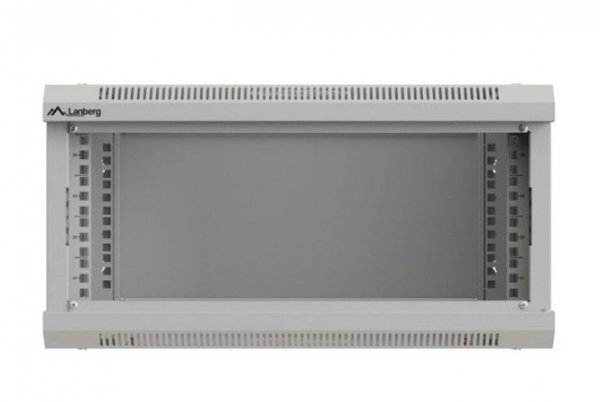Lanberg Szafa instalacyjna rack wisząca 19" 4U 540x350 szara drzwi przeszklone (flat pack)